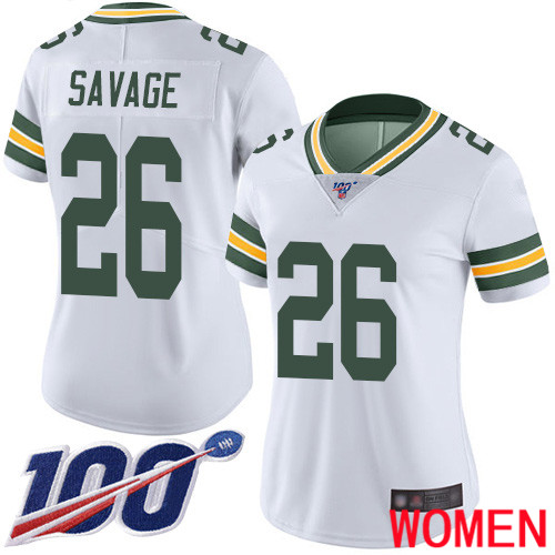 Green Bay Packers Limited White Women #26 Savage Darnell Road Jersey Nike NFL 100th Season Vapor Untouchable